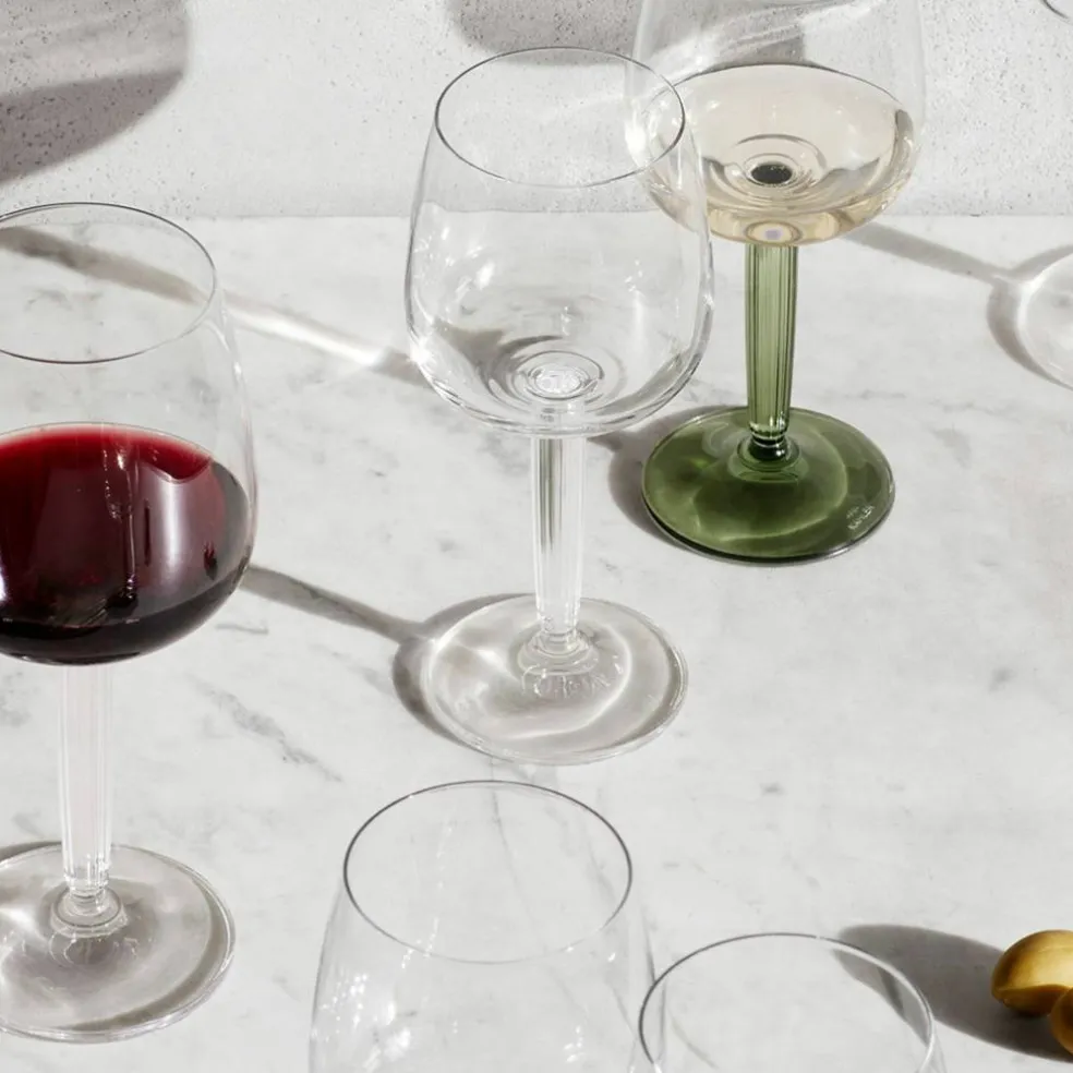 Hammershøi rødvinsglass Ø 9,5 cm 2 stk, grønn