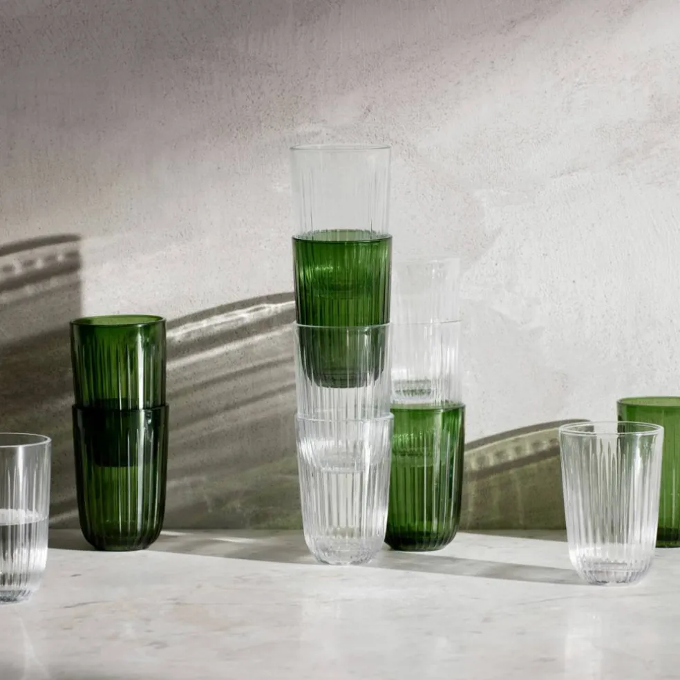Hammershøi vannglass 37 cl Ø 8 cm 4 stk, grønn