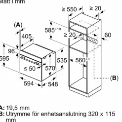 HB579GBR3 iQ500 Innbyggingsovn 60 x 60 cm, rustfritt stål