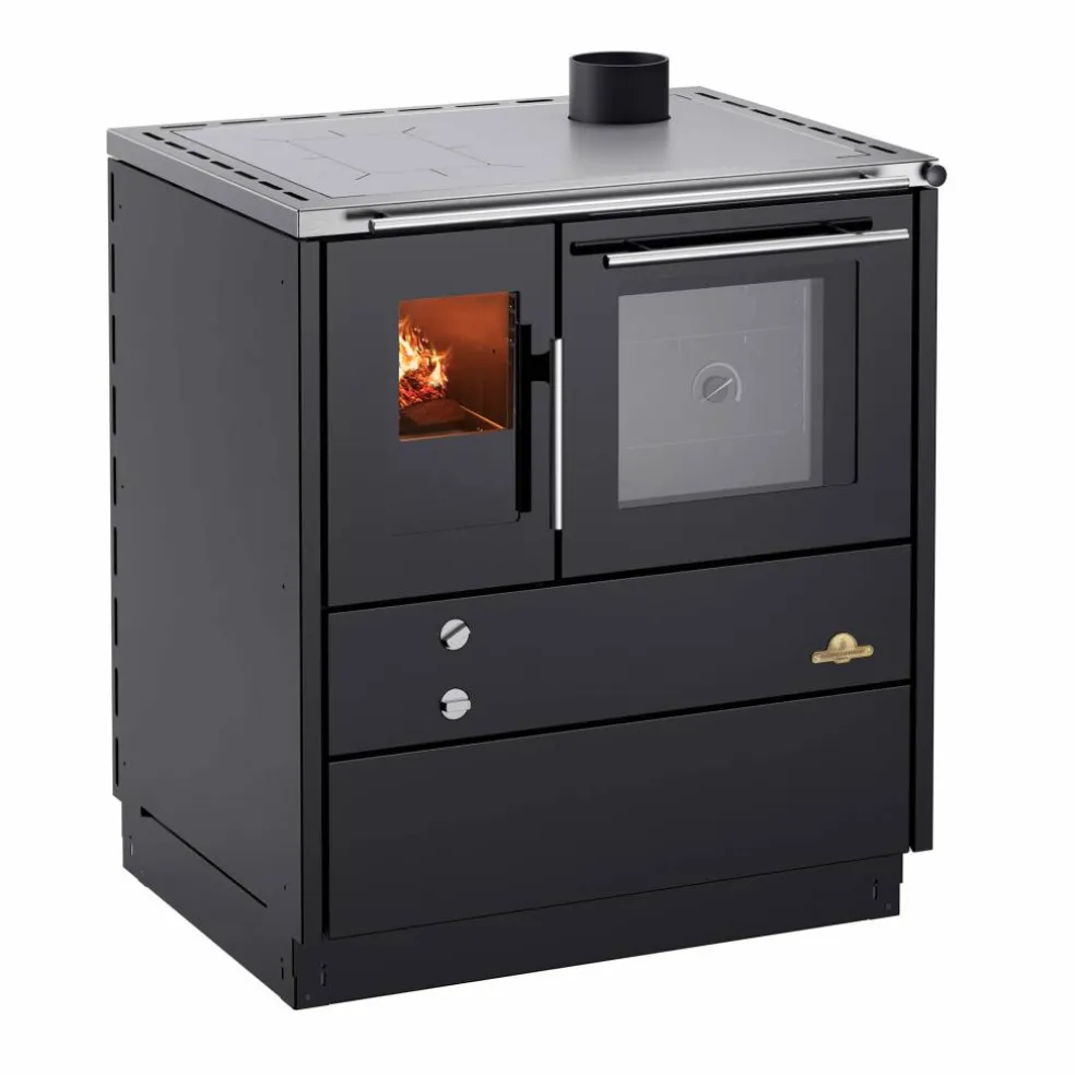 Heimdall 790 vedkomfyr med topputtak, svart