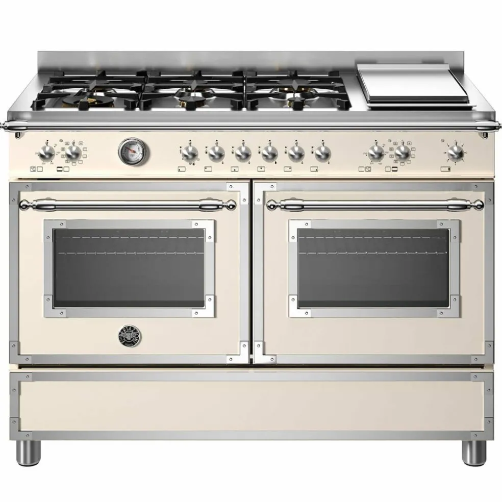 HER126G2EAVT Heritage Gasskomfyr med dobbelovn 120 cm, Cremehvit