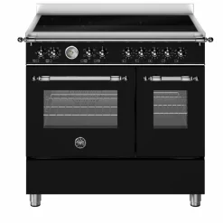 HER95I2ENEC2 Heritage induksjonskomfyr uten dekorramme 90 cm med 5 soner og 2 ovner, matt svart