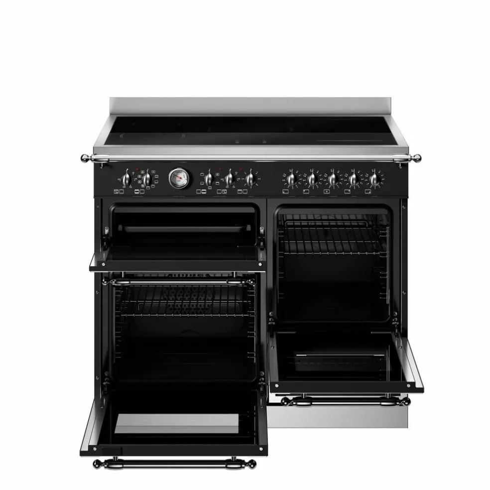 HER105I3ENET2 Heritage induksjonskomfyr 100 cm med 5 soner og 3 ovner, matt svart