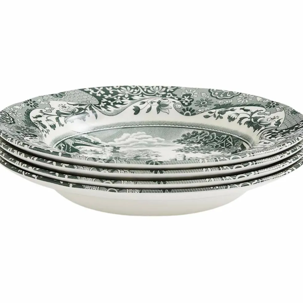 Heritage Green Italian dyp tallerken 23 cm, grønn/hvit