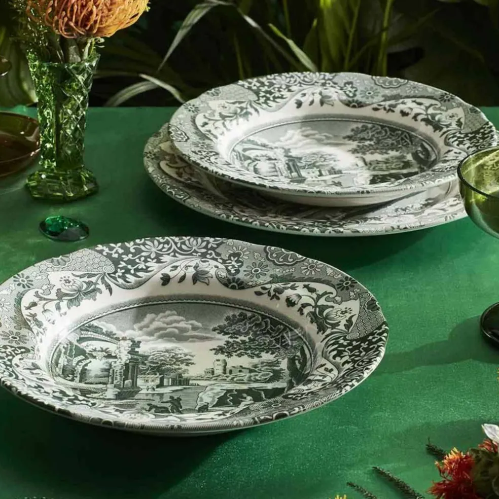 Heritage Green Italian dyp tallerken 23 cm, grønn/hvit