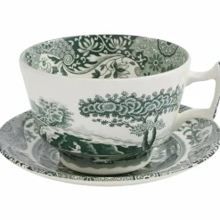 Heritage Green Italian frokostkopp 28 cl + fat, grønn/hvit