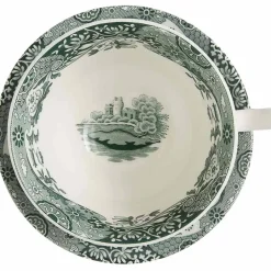 Heritage Green Italian frokostkopp 28 cl + fat, grønn/hvit