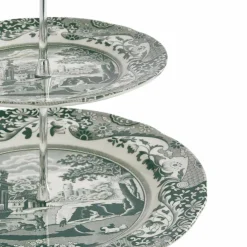 Heritage Green Italian kakefat 2-etasjes, grønn/hvit