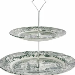 Heritage Green Italian kakefat 2-etasjes, grønn/hvit