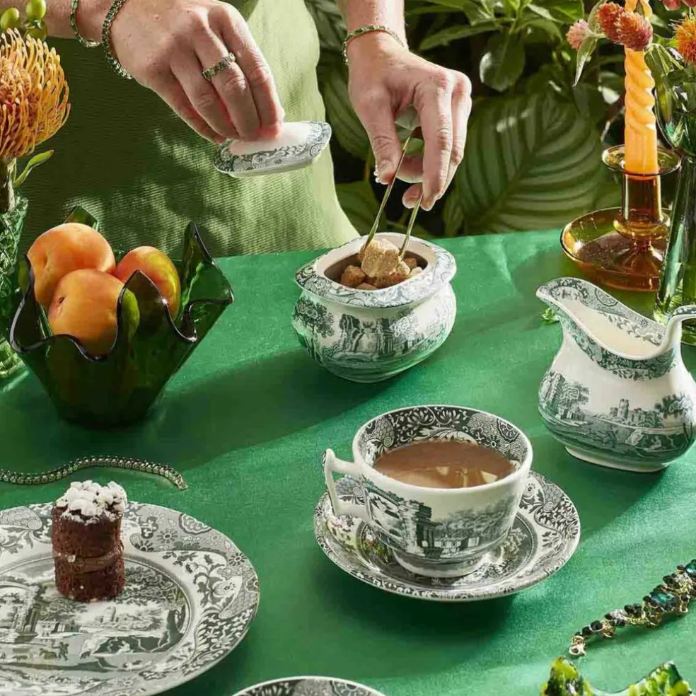 Heritage Green Italian sukkerskål med lokk 25 cl, grønn/hvit