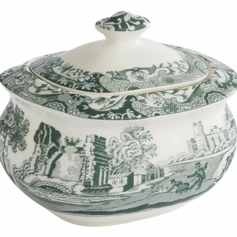 Heritage Green Italian sukkerskål med lokk 25 cl, grønn/hvit