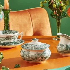 Heritage Green Italian sukkerskål med lokk 25 cl, grønn/hvit
