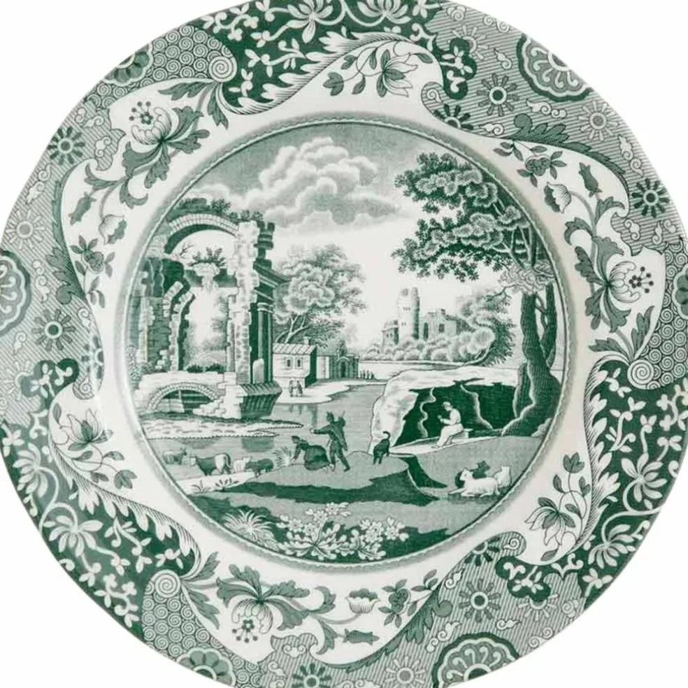 Heritage Green Italian tallerken 27 cm, grønn/hvit