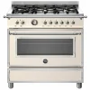 HER96L1EAVT Heritage Gasskomfyr med ovn 90 cm, Cremehvit