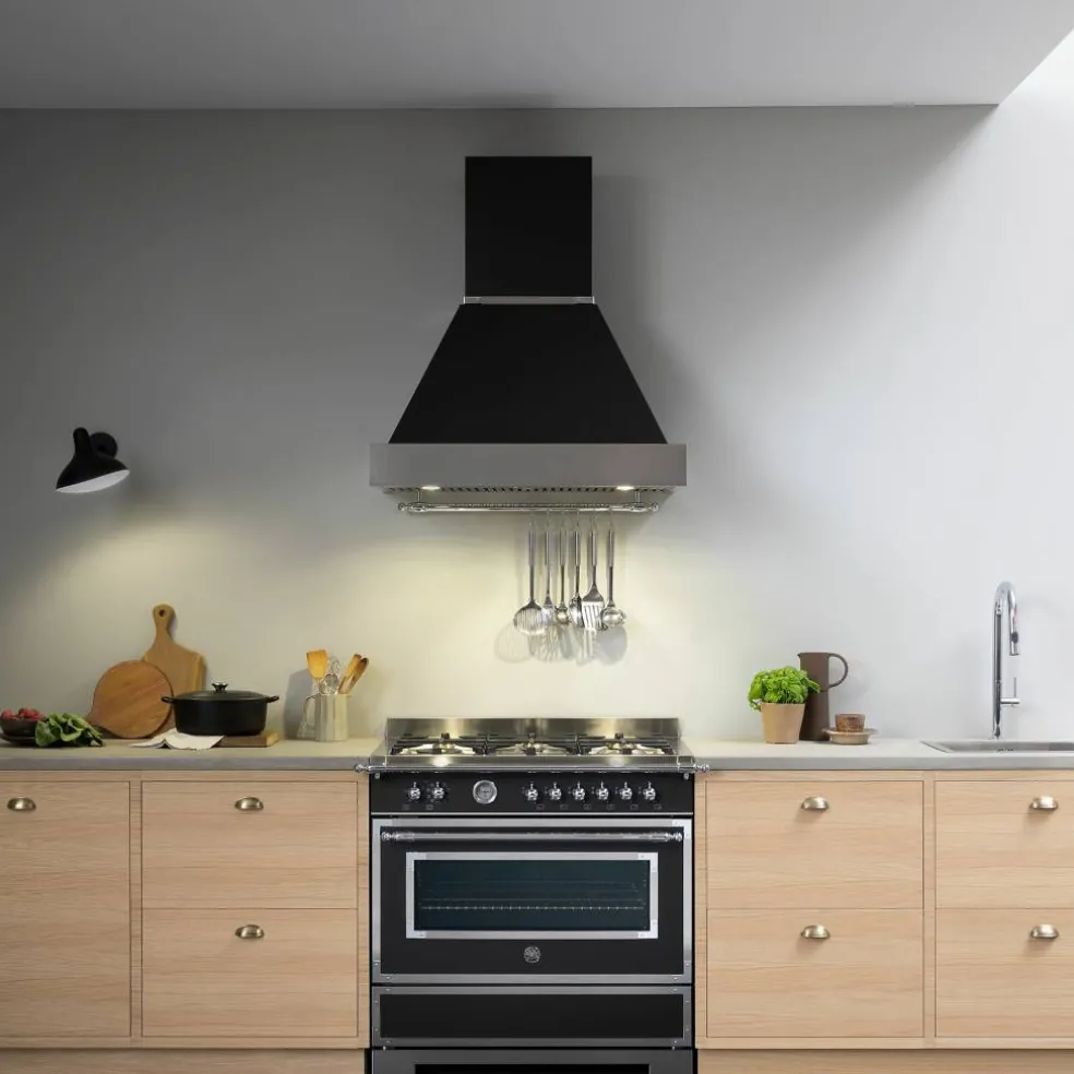 HER96L1EXT2 Heritage gasskomfyr 90 cm med 6 brennere og 1 ovn, rustfritt stål