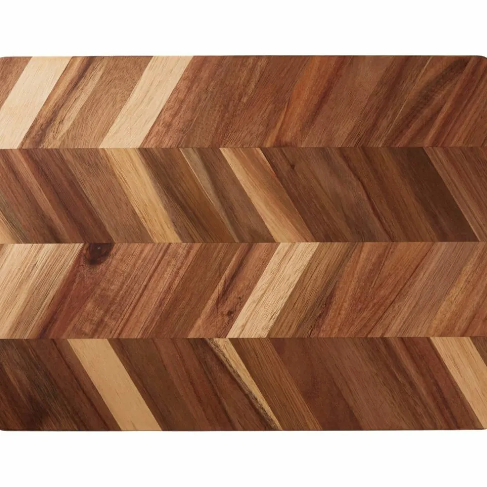 Herringbone rektangulär skärbräda, 40 x 26 x 2 cm, akaciaträ