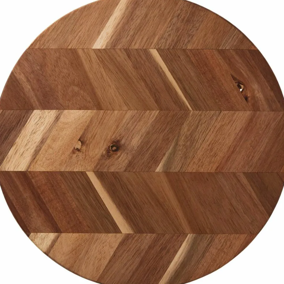 Herringbone rundt skjærebrett 28 cm, Akasietre