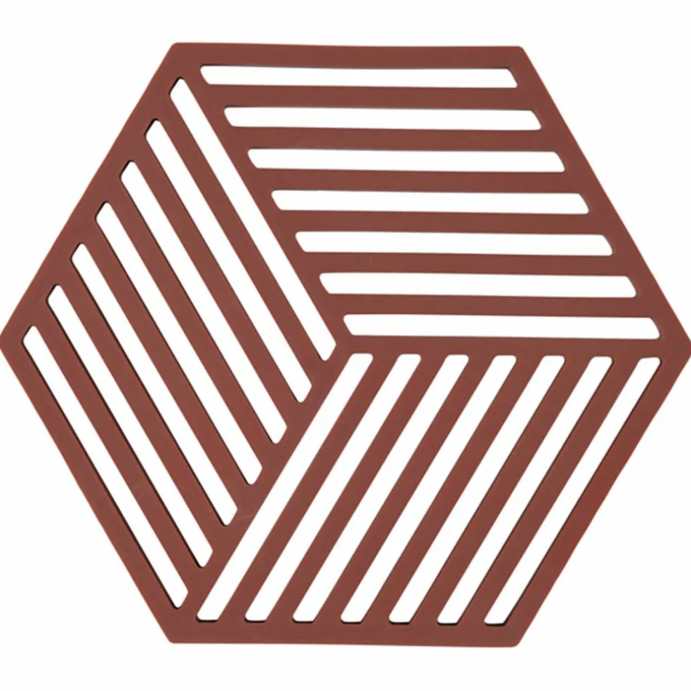 Hexagon gryteunderlag 16 cm, burgundy