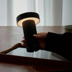 Holster bærbar bordlampe 16 cm, nikkel