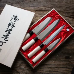 Houcho 4 kniver i balsaboks