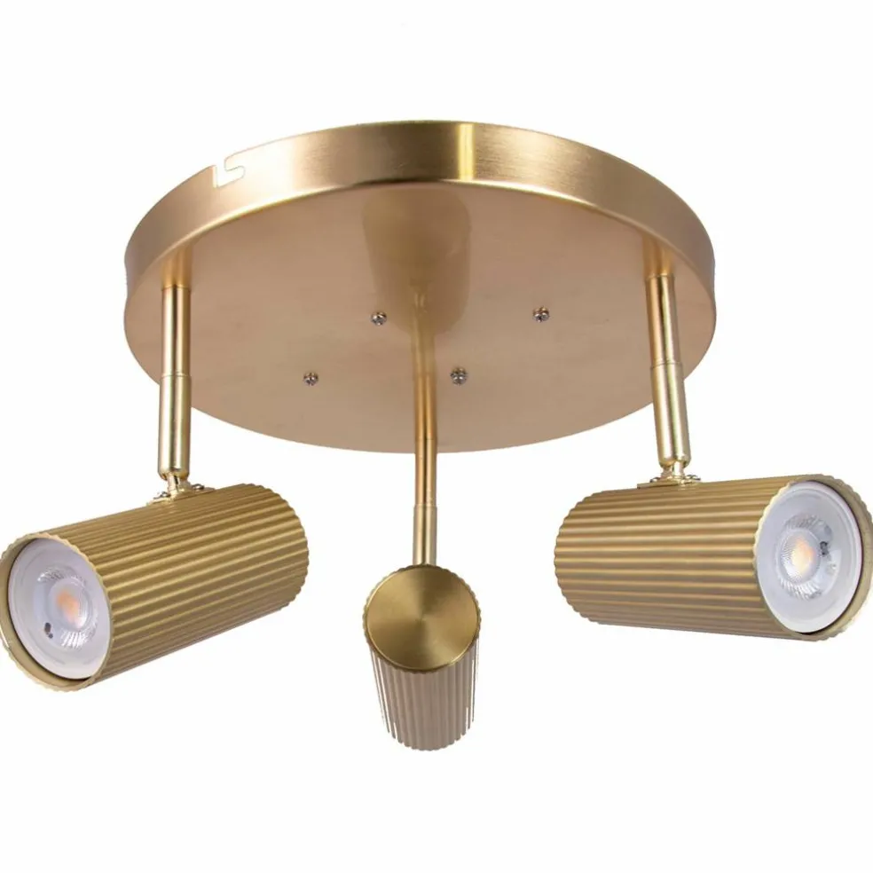 Hubble 3 taklampe, børstet messing