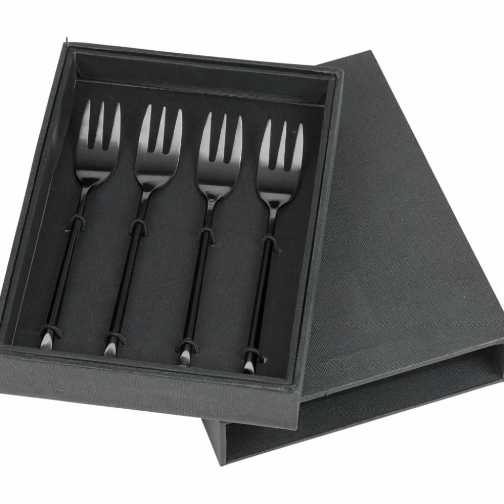 Hune Titanium Mat Black, kakegafler 4 stk.