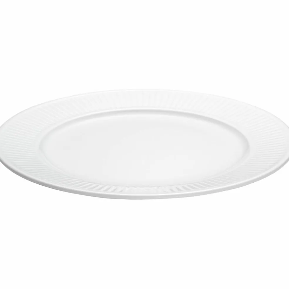 Hvit Plissé tallerken, Ø 26 cm.