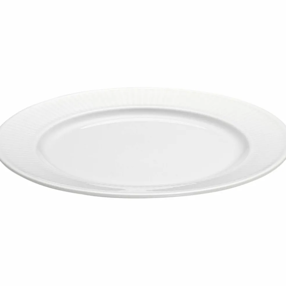Hvit Plissé tallerken, Ø 26 cm.