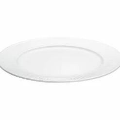 Hvit Plissé tallerken, Ø 26 cm.
