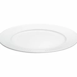Hvit Plissé tallerken, Ø 22 cm.