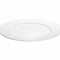Hvit Plissé tallerken, Ø 22 cm.