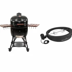 Icon Maxi kamadogrill 56 cm med rotisserie og pizzaovn, svart