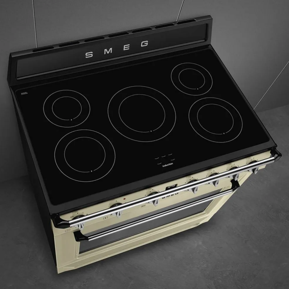 Induksjonskomfyr Victoria TR90IMP 90 cm, creme