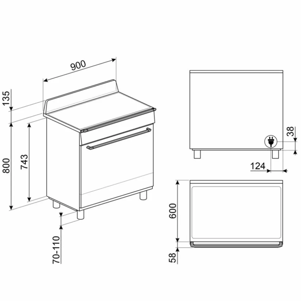 Induksjonskomfyr Victoria TR90IMP 90 cm, creme