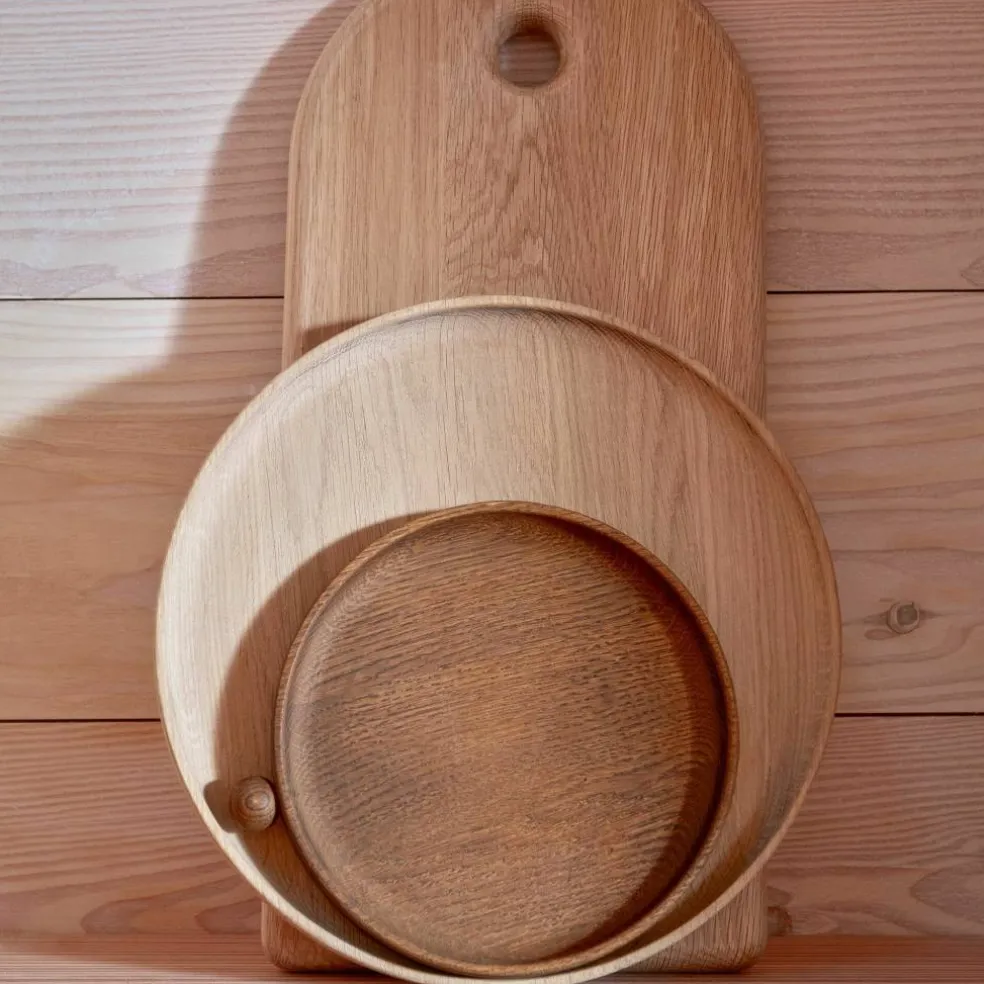 Inka rundt trebrett 30 cm, dark