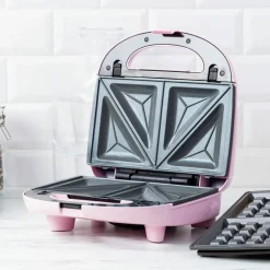 3-in-1 toastgrill/vaffeljern, pink
