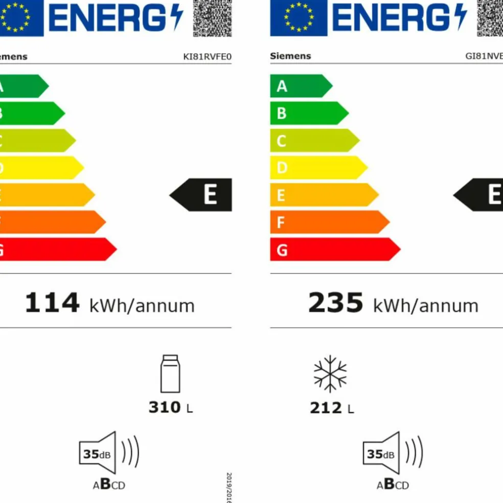 IQ300 KI81RVFE0 Kjøleskap + GI81NVEE0 Fryser, integrert