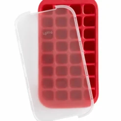 Isbitform silikon med lokk, rød