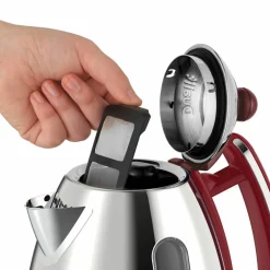 Jug vannkoker 1,5 liter, rød/rustfritt stål