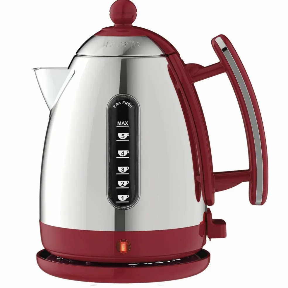 Jug vannkoker 1,5 liter, rød/rustfritt stål