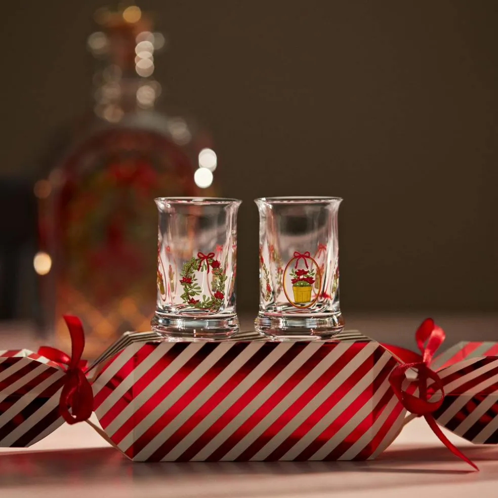 Julesnapsglass 2025 3 cl, 2 stk, flerfarget