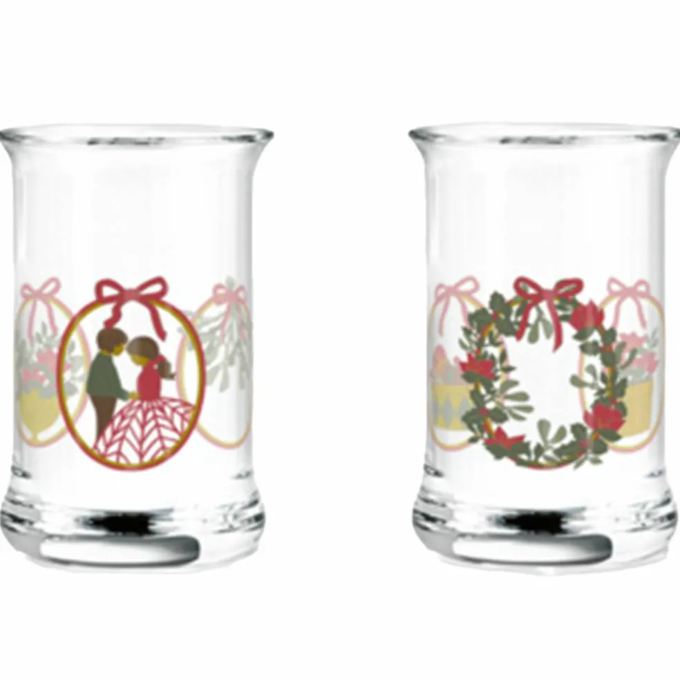 Julesnapsglass 2025 3 cl, 2 stk, flerfarget