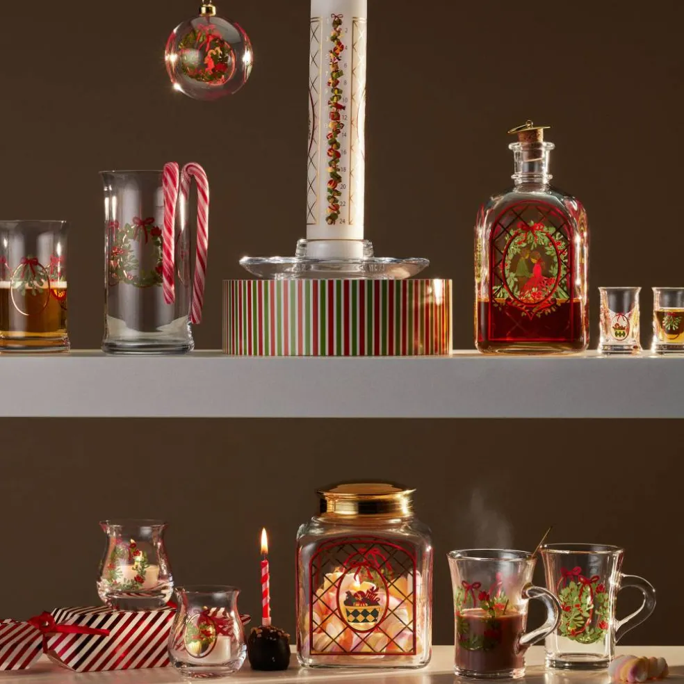 Julesnapsglass 2025 3 cl, 2 stk, flerfarget