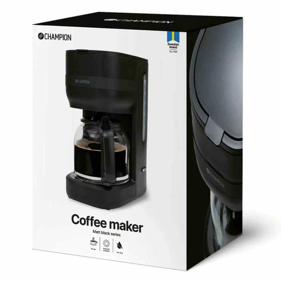 Kaffetrakter 1,5 liter, matt svart