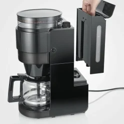 Kaffetrakter med kvern og glasskanne, dark inox