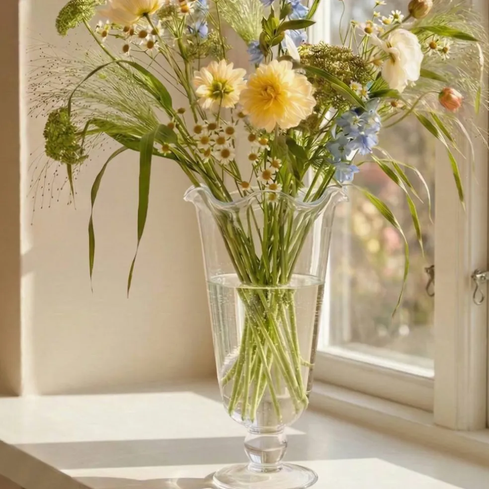 Karla vase bølgete 26 cm, klar