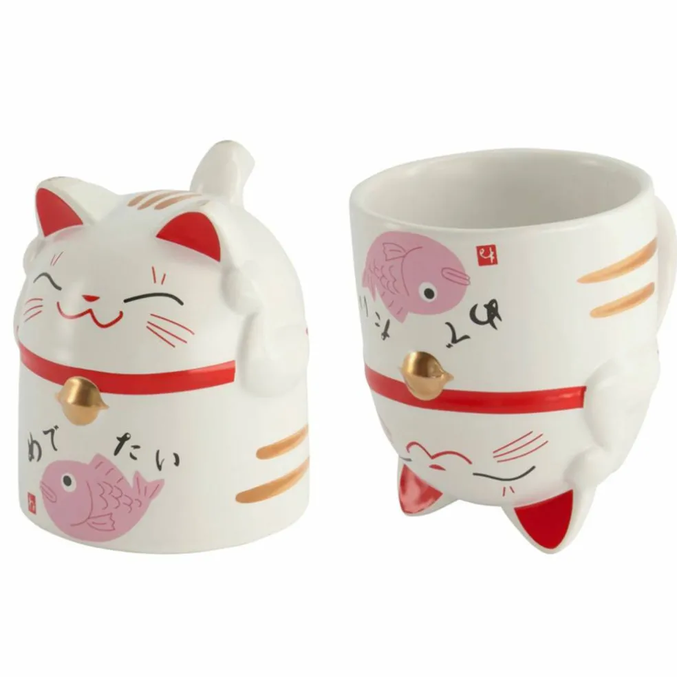 Kawaii Lucky Cat krus, 35 cl, pink