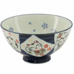 Kawaii skål 11 cm, cat blue