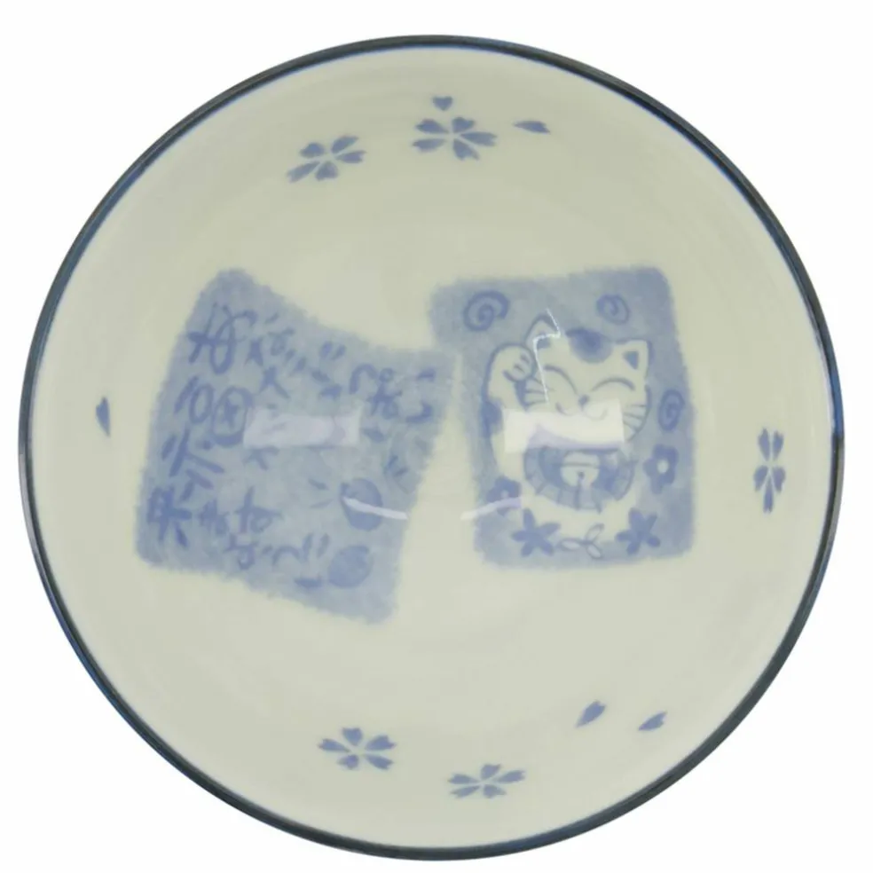 Kawaii skål 11 cm, cat blue