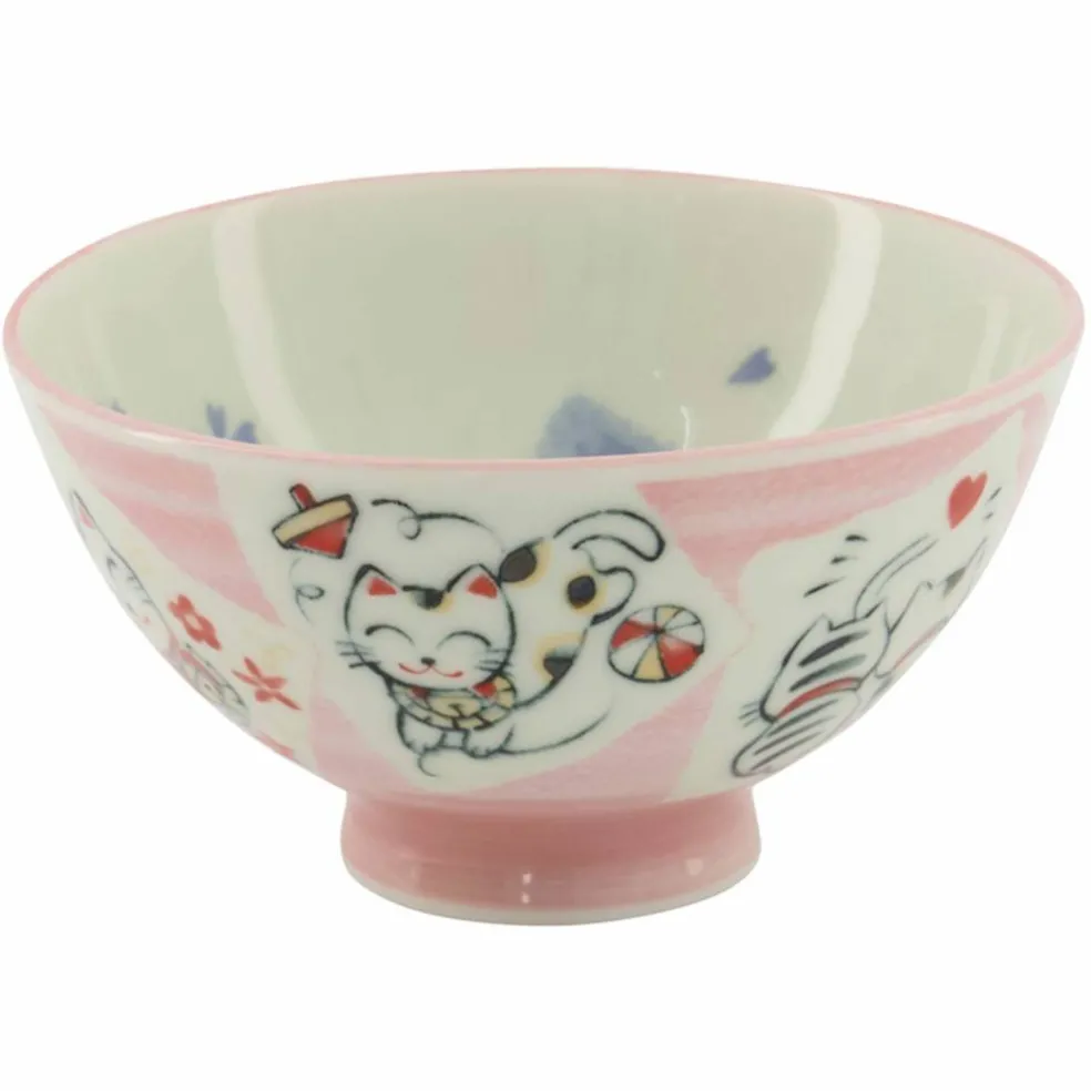 Kawaii skål 11 cm, cat pink